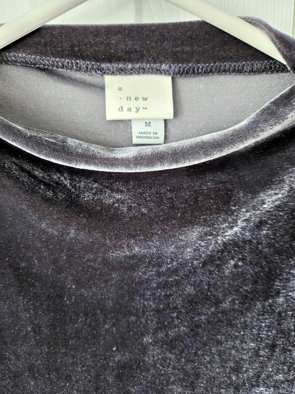 a new day Velvet Mock Neck Dress, Dark Gray/Pewter Medium